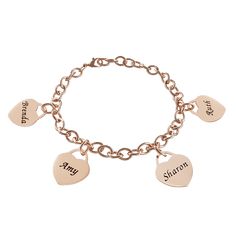 Hurry, create your own bracelet today! Mother's Day is May 12th! The Link Bracelet with Heart Charms adorns your wrist perfectly. It includes engraved heart charms which are beautifully arranged on a chain. Give someone you care about a personal gift that rests easily and stylishly on their wrist. Each bracelet is handmade to perfection! Size: 7.5" + adjustable 1" - Fits most wrists Nickel and lead free Gold & rose gold colors are plated in 18K gold Diamond Material: Cubic Zirconia Not available in stores Fully hand made Material: Stainless Steel Production Time: 1 - 3 days Personalized Heart Charm Bracelet For Friendship, Personalized Heart Bracelets For Everyday, Heart-shaped Charm Bracelet For Friendship, Heart Charm Bracelet For Friendship And Mother's Day, Heart-shaped Friendship Bracelet With Charms, Personalized Charm Bracelet For Friendship On Valentine's Day, Personalized Gift Heart Charm Bracelet, Mother's Day Heart Charm Bracelet For Friendship, Valentine's Day Friendship Name Bracelet With Heart Charm