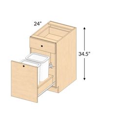 the drawer is open and has two drawers on each side, one with a toilet paper dispenser in it