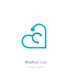 the medical logo is blue and has a heart on it, as well as an arrow