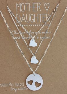 Mother Daughter Necklace Set Jewelry Gift mother daughter | Etsy Personalized Sterling Silver Jewelry Gift For Mom, Personalized Sterling Silver Jewelry For Mom, Round Heart Necklace For Mother's Day, Adjustable Silver Jewelry Gift For Mom, Mother's Day Silver Engraved Charm Necklace, Mother's Day White Gold Charm Necklace, Silver Charm Necklaces For Mother's Day Anniversary, Silver Charm Necklace For Anniversary On Mother's Day, White Sterling Silver Charm Necklaces For Mother's Day