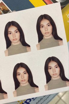 four different pictures of a woman's face with multiple angles to show the same facial expression