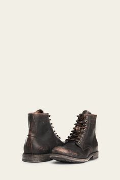 Tyler Lace Up Boot | The Frye Company Combat Boots Men, The Frye Company, Aesthetic Shoes, Shoe Gifts, Bags And Accessories, Handcrafted Leather, Lace Up Boots, Leather And Lace, Full Grain Leather