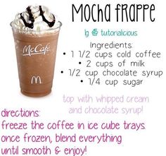 a recipe for mocha frappe