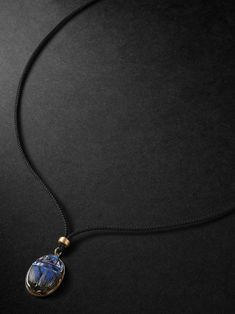 Shop JACQUIE AICHE Gold, Labradorite and Cord Necklace, Explore the latest in-season JACQUIE AICHE collection today on MR PORTER Life In Ancient Egypt, Jacquie Aiche, Scarab Beetle, Single Bead, Necklace For Men, Labradorite Pendant, Cord Necklace, Gold Set, Blue Hues