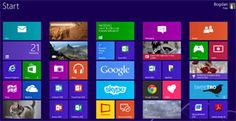 the windows 8 start screen is shown