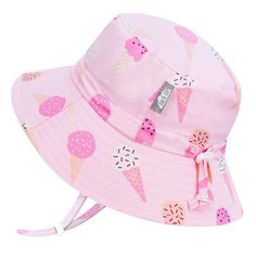 PRICES MAY VARY. GRO-WITH-ME® SMART DESIGN: Baby and kids' sun hat with fully adjustable head drawstring. Allows you to size up so you can use the same sun hat for multiple seasons. UV SUN PROTECTION & QUICK DRY: Made with 50+UPF aqua-dry water-repellent fabric, this sun hat for kids offers all day UV protection and comfort; perfect for beach and pool water-play. UV rating is due to weave of the fabric, no harmful chemicals or dyes were used. The brim stays up well wet or dry. STAY-ON SAFE: Adju Pink Ice Cream, Kids Sun Hat, Baby Einstein, Waterpark, Boys Swim, Water Repellent Fabric, Water Resistant Fabric, Kids Hats, Flats Top