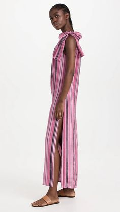 Lisa Marie Fernandez Sarong Dress | Shopbop Fitted Sundress With Side Slits, Summer Midi Dress With Side Slits, Summer Midi Length Dresses With Side Slits, Midi Dress With Side Slits For Summer, Midi Length Dress With Side Slits For Summer, Maxi Dresses With Side Slits For Dress Down, Maxi Length Dress With Side Slits, Maxi Length Dress With Side Slits For Casual Wear, Long Vacation Dress With Side Slits