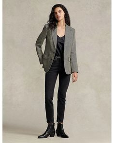 Polo Ralph Lauren Herringbone Blazer - Women's Blazers - Free Shipping - BeyondStyle Notch Lapel Blazer With Herringbone Pattern For Work, Workwear Blazer With Notch Lapel And Herringbone Pattern, Workwear Blazer With Herringbone Pattern And Notch Lapel, Classic Ralph Lauren Winter Tweed Jacket, Office Blazer With Notch Lapel And Herringbone Pattern, Office Blazer With Herringbone Pattern And Notch Lapel, Elegant Blazer With Herringbone Pattern And Lapel Collar, Elegant Herringbone Blazer With Lapel Collar, Classic Ralph Lauren Wool Tweed Jacket