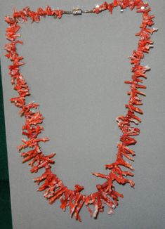 "Glam Necklace of Branch Red Coral Measures 24\" It has graduated pieces of branch coral The larger pieces are about 1\" plus The color ranges from darker orange to light some with white in the branches Very Attractive If you have any questions please convo me BEFORE purchase I will be happy to help you . My vintage shop has a no refund policy Thanks for snooping in my attic:)" Hand-strung Red Coral Beaded Necklaces As Gift, Red Coral Hand-strung Necklace As A Gift, Coral Branch Necklace, Multi-strand Red Coral Beaded Necklace For Gift, Multi-strand Red Coral Necklace, Very Nice Pic, Red Coral Necklace, Scottish Thistle, Coral Necklace