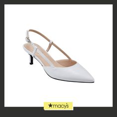 in stock Elegant Summer Slingback Pumps In Faux Leather, Elegant Summer Faux Leather Slingback Pumps, Elegant Faux Leather Slingback Pumps For Summer, Elegant Faux Leather Slingback Pumps, Elegant Pointed Toe Faux Leather Slingback Pumps, Elegant Faux Leather Slingback Pumps For Formal Occasions, Elegant Formal Faux Leather Slingback Pumps, Bare Beauty, White Pumps