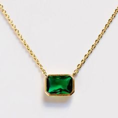 Gold emerald necklace - Unique Emerald Necklace - Green Emerald Necklace - Bridesmaid Gifts - Dainty Emerald Necklace - Perfect Gift For Her Gemstone:  Green Emerald Lab Fast Shipping: It will take 1-8 business days to send out your item Material:  14k/10k/9k Yellow Gold  or Sterling Silver 925 About us- We are the manufacturers and suppliers of quality Gemstones and have specialized in jewelry designing and working in this field for more than 40 years. Our main objective is to have our Buyers s Green Emerald Necklace With Adjustable Chain, Dainty Emerald Necklaces For Formal Occasions, Green Emerald Jewelry With Delicate Chain, Green Jeweled Necklaces For Anniversary, Green Jeweled Necklace For Anniversary, Elegant Green Pendant Necklace, Emerald Jewelry With Delicate Chain For Gift, Emerald Jewelry With Delicate Chain As Gift, Emerald Gemstone Necklace For Party