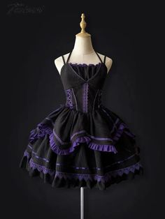 Tavimart French Romantic Style Jsk Lolita Cosplay Sweet Girls Gothic Vintage Princess Dark Helloween Tunic Bowknot Backless Ruffle Dress Low Waisted Pants, Harajuku Grunge, Cargo Pants Streetwear, Grunge Baggy, Gothic Vintage, Vintage Princess, Sleepwear Robe, Romantic Style, Dress Ideas