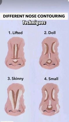 How To Find Your Makeup Style, Straight Nose Contour, Types Of Nose Contour, How To Counter Nose, Nose Contour For Long Nose, Wide Nose Contouring Tutorial, Getting Eyelashes Done, Make Nose Smaller Contours, How To Make Nose Smaller Makeup