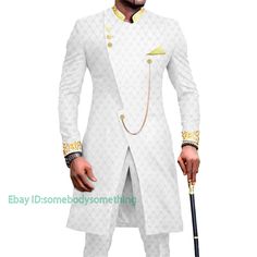 Men African Suits Partt Embroidery Jacket and Pants 2 Piece Set Formal Outfits Size:XS-6XL Material:Polyester       Payment 1. Payment must be made within 7 days of auction closing (Unpaid dispute will automatically open when item is not paid in 7 days). 2. PLEASE NOTE: SHIPPING&HANDING DOES NOT INCLUDE DUTIES, LOCATL TAXES OR ANY OTHER IMPORTATION FEES. 3. Please list your special requests (color, packages, value of declaration, etc.) in the EBAY NOTES SECTION when you make payment Shipping 1. Pants For Wedding, African Male Suits, Outwear Outfit, African Suit, Ethnic Suit, Traditional Suit, Formal Outfits, African Men, Daily Dress