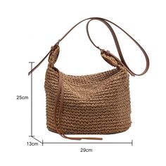 SPECIFICATIONS Summer Straw Woven Bag for Women Shoulder Bag Raffia Paper Rope Boho Beach Handbags Casual Messenger Crossbody Bag Female Purse Woven Bag: Bag for Women Style: Fashion Shape: Bucket Shape: Bucket Raffia: Boho Bag Place Of Origin: GUANG DONG Province Place Of Origin: GUANG DONG Province Pattern Type: Solid Origin: Mainland China Origin: Mainland China Messenger Crossbody Bag: Straw Bag Main Material: paper rope Main Material: Straw Lining Material: Polyester Hardness: SOFT Handbags Handbags Casual, Jute Bags, Boho Bag, Shopping Tote Bag, Woven Bag, Boho Beach, Bag Bag, Crochet Bag, Shoulder Bag Women