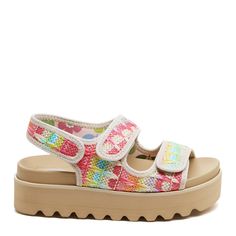 Rocket Dog's Balmy Pink Multi Sandals Rocket Dogs, Pink Paradise, Women Platform Sandals, Sandal Platform, Rocket Dog, Swag Shoes, Boots Knee, Crazy Shoes, Velcro Straps