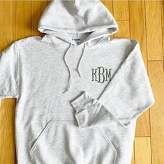 Monogrammed Hoodie- Embroidered Hoodie- Personalized Sweatshirt- Monogrammed Pullover Gray Hoodie With Embroidered Logo For Fall, Gray Embroidered Logo Hoodie For Fall, Gray Fall Hoodie With Embroidered Logo, Gray Embroidered Logo Hoodie Sweatshirt, Gray Hoodie Sweatshirt With Embroidered Logo, Custom Embroidered Hoodie For Winter, Custom Embroidered Winter Hoodie, Gray Long Sleeve Hoodie With Embroidered Logo, Basic Cotton Crew Hoodie