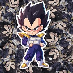 Chibi Vegeta Sticker - Turbo Vinyl Dragonball Stickers, Chibi Vegeta, Bouquet Toppers, King Vegeta, Dragon Ball Characters, Cartoon Tattoo Ideas, Vegeta Dragonball, Chibi Dragon, Animated Shows