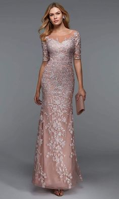 Alyce Paris - 27532 Floral Beaded Modest Long Dress Formal Prom Dresses Short, Modest Long Dresses, Alyce Paris Prom Dresses, Bride Dress Ideas, Brides Mom, Mother Of The Groom Dress, Mother Of Bride Dress, Mother Of Bride Outfits, Mother Of The Bride Dresses Long