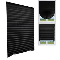 PRICES MAY VARY. 【High Quality and Safe fabric】The material of the window blinds is non-woven fabric--safe,breathable and environmentally friendly. It can block most of the ultraviolet and harmful dust,to provide a comfortable environment for the family.Note: the back side of Black window blind is silver color, which use Aluminum-foil material, The Heating Insulation and shading effect better than the ordinary blinds. 【Cordless Design benefits and safety】Cordless lift system with these room darkening shades makes child and pets in safe.It guarantees the safety of you and your family.Each 1 Pleated blinds give away two clips for you can easily freely control the shape of the pleated blinds and the shading of the room. 【Four size for your choose】The sizes to choose of window shades blackout Blinds For Living Room, Stick On Blinds, Room Darkening Blinds, Window Shades Blackout, Pleated Blinds, Room Darkening Shades, Light Filtering Shades, French Door Curtains, Room Dark