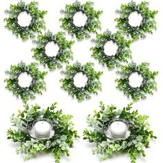 PRICES MAY VARY. Package Includes: you will receive 8 pieces of eucalyptus candle rings wreaths. These floral candle wreaths have an overall diameter of 7.87 inches with an inner diameter of 3.15 inches, suitable for most pillar candles, jar candles, candlesticks, lanterns, candle holders, and other table displays enough quantity can meet your daily needs and various decorative needs, notes: the package does not include candle cups and candles Reliable Material: eucalyptus wreath is made from PV Farmhouse Wedding Table, Simple Table Centerpieces, Greenery Wreath Wedding, Wedding Centerpeices, Christmas Candle Rings, Bridal Umbrella, Eucalyptus Candle, Specialty Candles, Greenery Centerpiece