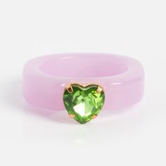 Green and Purple Resin Ring | Local Eclectic – local eclectic Trendy Pink Enamel Ring As Gift, Trendy Pink Enamel Ring For Gift, Trendy Heart-shaped Party Rings, Trendy Heart-shaped Rings For Party, Trendy Party Rings With Heart Shape, Playful Pink Rings As A Gift, Playful Pink Rings For Gifts, Playful Pink Rings Perfect For Gifts, Trendy Green Rings For Party