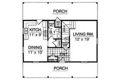 the floor plan for a small house with two bedroom and an attached bathroom, which is also