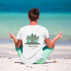 Island Style Tee - Global Village Kailua Boutique Casual Branded T-shirt For Summer, Casual Summer T-shirt With Branding, Casual Branded Summer T-shirt, Casual Relaxed Fit T-shirt With Branding, Leisure T-shirt With Screen Print And Relaxed Fit, Relaxed Short Sleeve T-shirt For Relaxation, Relaxed Summer T-shirt For Relaxation, Comfortable Summer T-shirt For Leisure, Relaxed Cotton T-shirt