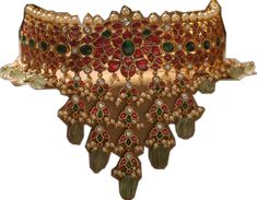 Tilla Choker For Reception, Tilla Choker For Reception Occasion, Tilla Choker Jewelry For Reception, Intricate Design Choker For Reception And Festivals, Intricate Design Choker For Receptions And Festivals, Festive Bridal Choker For Reception, Intricate Design Bridal Choker For Festivals, Intricate Design Choker Necklace For Reception, Traditional Jeweled Kundan Necklace For Ceremonial Occasions