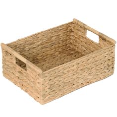 a basket with handles is shown on a white background