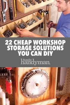 woodworking plans free Handyman Tips And Tricks, Ikea Elvarli, Garage Workshop Organization, Woodshop Organization, Garage Tool Storage, The Family Handyman, Tool Storage Diy, Diy Garage Storage, Workshop Organization