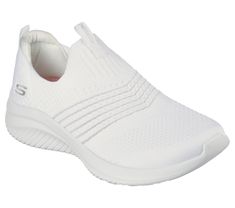 Step in flexible comfort and athletic style with Skechers Ultra Flex 3.0 - Classy Charm. This Stretch Fit slip-on features an engineered knit upper with a Skechers Air-Cooled Memory Foam insole. | Skechers Women's Ultra Flex 3.0 - Classy Charm Sneaker White Slip-resistant Slip-on Sneakers For Sports, Functional Sneakers For Sports With Light Support, Functional Sneakers With Light Support For Sports, Functional Light Support Sports Sneakers, Functional White Slip-on Sneakers With Arch Support, White Slip-on Sneakers For Running, Functional White Slip-on Sneakers For Light Exercise, White Slip-on Sneakers With Arch Support For Light Sports, Comfortable White Slip-on Sneakers For Sports