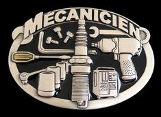 Mechanicien French Mechanic Car Truck Garage Tune Shop Tools Profession Belt Buckle Truck Garage, Spiked Dog Collar, Womens Belt Buckles, Rhinestone Belt Buckle, Custom Belt Buckles, Custom Leather Belts, Leather Belt Buckle, Western Belt Buckles, Custom Belt