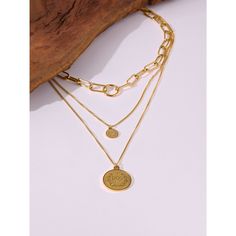 New 18 K Stainless Steel Necklace Women Jewelry Trendy Coin Portrait Layered Pendant Chain Choker Necklace AccessoriesModel Number:1005001793952135 Metal Charm Necklaces With Gold Chain, Gold Necklace In Alloy, Gold Chain Necklace In Alloy, Metal Coin Pendant Necklace With Chain, Gold Layered Pendant Necklace With Chain Detail, Gold Layered Pendant Necklace With Chain, Metal Medallion Necklace With Clavicle Chain Pendant, Elegant Coin Shaped Gold Chain Jewelry, Elegant Gold Coin Chain Jewelry