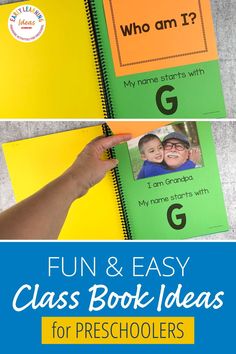 a book with the title fun and easy class book ideas for preschoolers