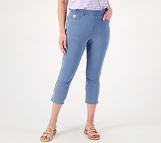 With a comfy design and a stylish cropped length, these everywhere-wear pants are perfect for stepping into spring and summer in style. From Quacker Factory®. Summer Stretch Jeans For Everyday, Stretch Cropped Leg Pants With Pull-on Style, Everyday Cropped Leg Pants For Spring, Spring Cropped Leg Everyday Pants, Casual Stretch Cropped Jeans For Everyday, Everyday Spring Cropped Leg Pants, Spring Everyday Cropped Leg Pants, Everyday Spring Cropped Pants, Spring Pants With Pockets For Everyday