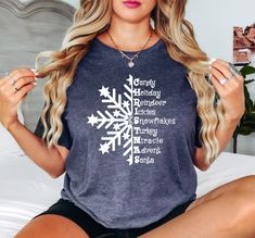 Snowflakes shirt,Snow Day shirt,Winter shirt,Christmas Snow shirt,Snow shirt,Christmas shirt women,Christmas crewneck,Cute Snowflake tee https://etsy.me/349fSXd  PRODUCT DESCRIPTION WARNING: Please be aware these shirts are unisex model, for women suggested 1 (or 2) size down. Please check the colors and sizes on the images! .: Retail fit .: 100% Soft cotton (fibre content may vary for different colors) .: Light fabric (4.2 oz/yd² (142 g/m .: Tear away label .: Runs true to size Machine wash: wa Chinese New Year Outfits, Diy Christmas Costumes, Abc Countdown, Christmas Shirt Women, Snowflake Shirt, Chinese New Year Outfit, Personalized Christmas Shirts, Cricut Inspiration, Htv Projects