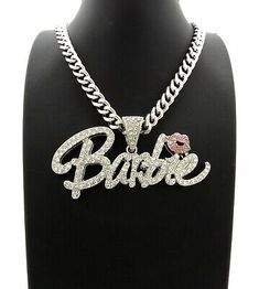 Nicki Barbie Pendant With 9mm 16" Cuban Link Chain White Gold Plated Necklace**  | eBay Nicki Barbie, Nicki Minaj Barbie, Expensive Jewelry Luxury, Dope Jewelry, Chain Fashion, Expensive Jewelry, Women's Jewelry And Accessories, Hip Hop Jewelry, Cuban Link Chain