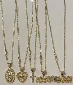 Gold layered women Necklace sets , each necklace is 18".  These can last a year longer with proper care. Water exposure is fine. Gold Layered Necklaces, Layered Cross Necklace, Gold Layered Necklace, Real Gold Chains, Chain Heart, Necklace Cross, Layered Necklace Set, Cross Chain, Necklace Sets