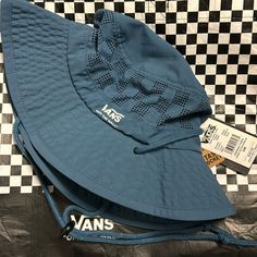 Vans Outdoors Boonie Nylon Bucket Hat. Water Resistant Moisture Wicking Material With A Built In Stash Pocket. No Longer Sold By Vans. Will Ship Same Or Next Day, Brand New With Tags, Exactly As Shown. I Have Two Size S/M And One Size L/Xl So Please Get Them While You Can. Message With Any Questions And Bundle Items From My Closet For A Greater Discount! New To Poshmark? Use Invite Code- Dunn_dealz For $10 Off Your First Order! For All Day Fun In The Sun Or In The Water, The Vans Outdoors Boonie Blue Casual Bucket Hat For Travel, Casual Nylon Bucket Hat For Beach, Blue Wide Brim Bucket Hat For Outdoor Activities, Casual Blue Bucket Hat For Travel, Blue Bucket Hat For Outdoor Spring Activities, Blue Bucket Hat For Spring Outdoor Activities, Blue Bucket Hat For Spring Outdoor, Blue Sun Hat With Short Brim For Outdoor Activities, Blue Brimmed Bucket Hat For Outdoor