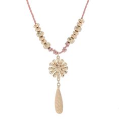 Accessorize in style with this Bella Uno Worn Gold Flower & Teardrop Corded Lariat Necklace. Click on this JEWELRY & WATCHES GUIDE to learn about fit, styles, materials and more! Accessorize in style with this Bella Uno Worn Gold Flower & Teardrop Corded Lariat Necklace. Click on this JEWELRY & WATCHES GUIDE to learn about fit, styles, materials and more! FEATURES Chain length: 18 in. + 2-in. extender Clasp: lobster-claw Nickel free Metal: alloy, zinc Plating: fine silver Finish: hammered Packag Vine Necklace, Gold Flower, Lariat Necklace, Gold Flowers, Fine Silver, Chain Lengths, Lobster Claw, Chain Length, In Style