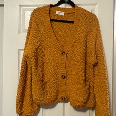 Super Soft Cardigan In Mustard. Soft Cardigan, Gold Yellow, Popcorn, Sweaters & Cardigans, Mustard, Cardigans, Sweaters For Women, Yellow Gold, Yellow