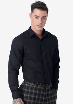 Who said linen can't be black? Stay stylish and comfortable with this polished Black Linen Shirt. Crafted with 100% pure linen, this tasteful piece looks sharp and has a breathable, summer-appropriate appeal. Black Collared Linen Shirt, Black Linen Collared Shirt, Classic Black Linen Shirt, Black Linen Shirt For Spring, Black Cotton Dress Shirt For Spring, Black Linen Tops For Workwear, Business Casual Linen Shirt For Fall, Black Linen Top For Workwear, Linen Tops For Business Casual In Fall