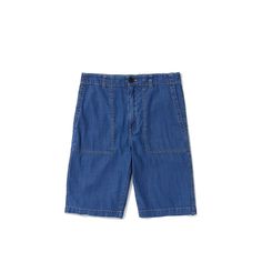 Denim Cargo Shorts Casual, Cotton Bermuda Shorts With Pockets In Medium Wash, Casual Medium Wash Bermuda Shorts With Pockets, Medium Wash Cotton Bermuda Shorts With Pockets, Casual Medium Wash Bermuda Knee-length Shorts, Denim Blue Relaxed Fit Washed Shorts, Washed Blue Denim Shorts, Denim Blue Washed Relaxed Fit Shorts, Casual Cutoff Denim Blue Shorts