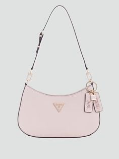 Designer Bag Louis Vuitton, Girly Birthday Wishlist, Simple Shoulder Bag, Cute Guess Bags, Light Pink Shoulder Bag, Cute School Tote Bags, Cute Purse Aesthetic, Cute Everyday Purse, Guess Noelle Bag