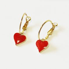 Gold hoop earrings with red hearts, Dangle red hearts earrings, Valetine's day gift, Red heart earrings,Gift for her, Minimalist jewerly Simple gold plated hoop earrings with dangle red resin hearts Details Hoop 2 cm  /  0.78 inches Length 3.2cm / 1.25 inches These hoops are lightweight and comfortable for everyday wear. You can wear these hoops with other earrings or alone for a beautiful classy look. All pieces of jewelry are beautifully packaged, ready to be gifted. More earrings https://www. Small Hoop Heart Earrings For Valentine's Day Gift, Valentine's Day Small Hoop Heart Earrings As Gift, Valentine's Day Gift Small Hoop Heart Earrings, Valentine's Day Gift Heart Hoop Earrings, Heart Pendant Hoop Earrings For Valentine's Day, Valentine's Day Gift Heart Pendant Hoop Earrings, Red Dangle Heart Earrings As A Gift, Red Dangle Heart Earrings For Gift, Red Heart Pendant Earrings