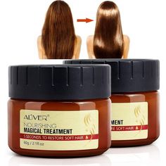 two jars of hair product with the label labeled nourishing treatment