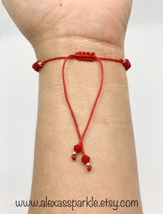 The post is for one individual bracelet. This beautifully handmade bracelet is made of 4mm red rondelle crystal beads, small silver colored beads, with a turkish glass eye bead that is 6mm. They are made with red nylon string and are adjustable to fit most wrists as it has a sliding knot to adjust. These are a great accessory for everyday wear. This bracelet is great for spiritual and evil eye purposes. It is believed that when a person wears or carries an evil eye with them, it guards against m