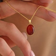 14k Gold Carnelian Crystal Necklace Red Real Gemstone Soulmate Pendant Dainty Gold Witchy Jewelry Non Tarnish Unique Gift for Her - Etsy Gold Pendant Aesthetic, Real Gold Necklaces, Gold Stacked Jewelry, Simple Gold Jewelry Aesthetic, Red Jewelry Aesthetic, Dainty Jewelry Aesthetic, Crystal Necklace Aesthetic, Gold Necklace Aesthetic, Red Jewelry Necklace