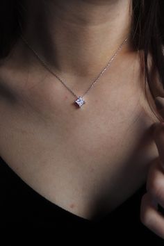 14K Solid Gold1ct Princess Cut Cz Solitaire Pendant - Metal:925 Silver , 14k Solid Gold - Round Stone: 6 MM 1 PCS (1.00CT) - Gemstone: Cubic zirconia - Each piece has been carefully placed by me and rhodium plated to resist scratches and tarnishing and to give the silver a white, reflective look. - Completely Handmade - The highest quality in the industry - Shine every time you wear it. - We need 3-5 working days to handmade your item after we receive your payment. Buy with Warranty: - 15 Days M Square Diamond Cut Solitaire Necklace As Gift, Elegant Diamond Necklace Vs Clarity As Gift, Square Pendant Solitaire Necklace With Diamond Cut For Gift, Diamond Cut Solitaire Necklace With Square Pendant For Gifts, Dainty Princess Cut Jewelry Gift, Minimalist Princess Cut Cubic Zirconia Jewelry, Princess Cut Brilliant Necklace As Gift, Gift Necklace With Square Brilliant Cut Pendant, Princess Cut Necklaces For Weddings